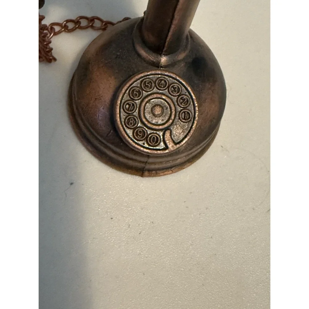 Die-Cast Miniature Metal Pencil Sharpeners Telephone Copper Antique Finish